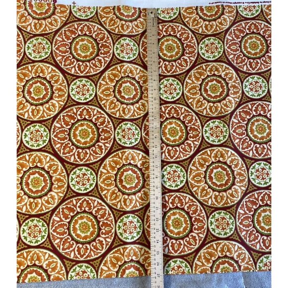 Berkshire Home Orange Yellow Brown Green Indoor/Outdoor 54" Fabric 3 Yards READ - Picture 7 of 9